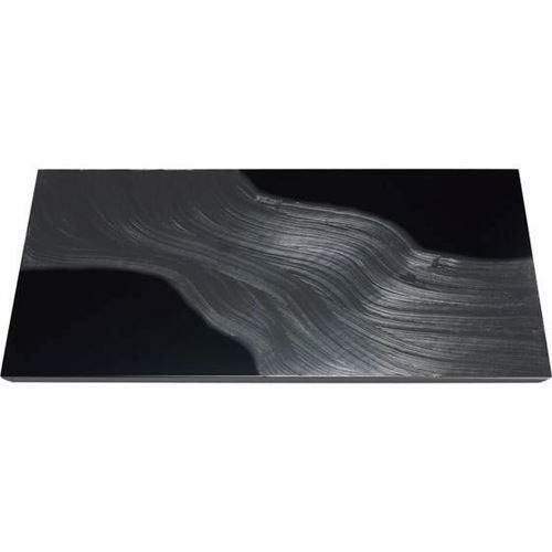 漆黒刷毛目 黒 長角トレー 黒漆流水 500×250×12mm