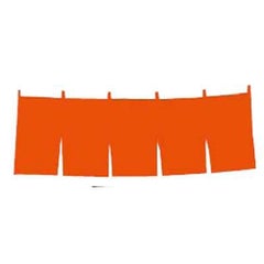 1間用 綿つむぎ 無地 のれん 赤茶