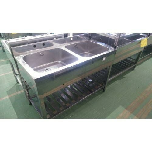 中古】二槽シンク BGあり 幅1200×奥行650×高さ800 【送料無料】【業務